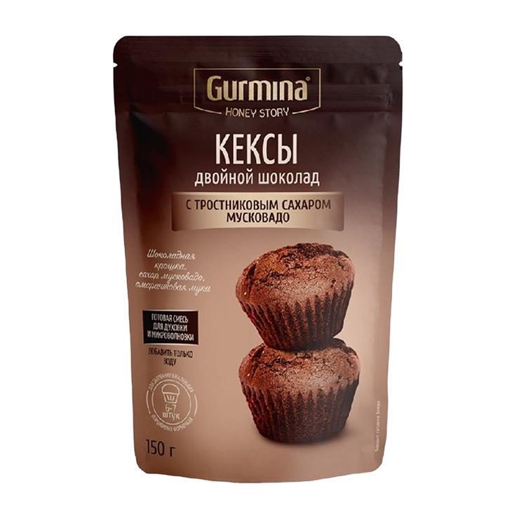 Кекс GURMINA honey storey двойной шоколад с тросниковым сахаром мусковадо 150 гр., дой-пак