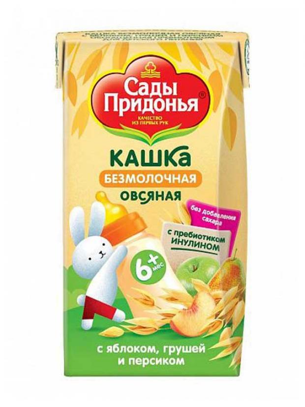Каша Сады Придонья, безмолочная с 6 мес., Овсяная яблоко груша персик, 125 гр., тетра-пак