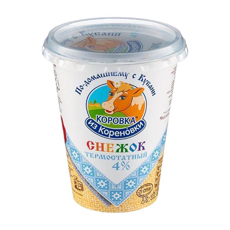 Снежок Коровка из Кореновки термостатный 4% 350 гр., стакан