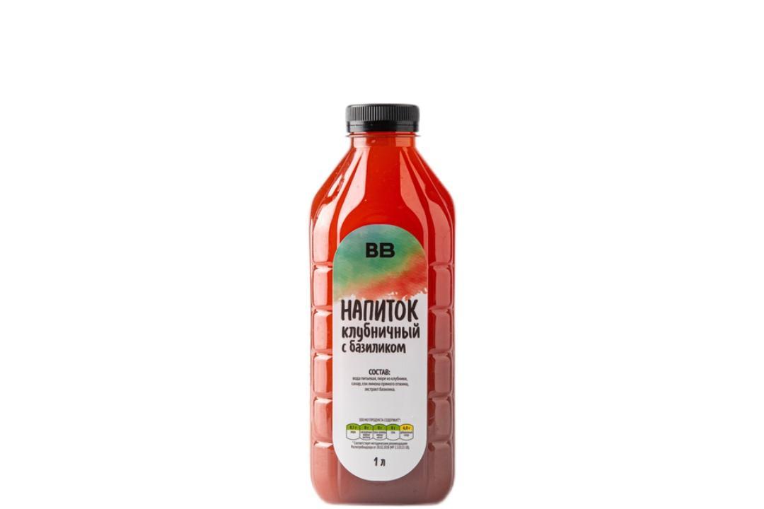 Напиток Вкусвилл клубничный с базиликом 1 л., ПЭТ