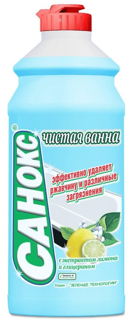 Чистящее средство Санокс Чистая ванная с экстрактом лимона и глицерином 500 мл., ПЭТ