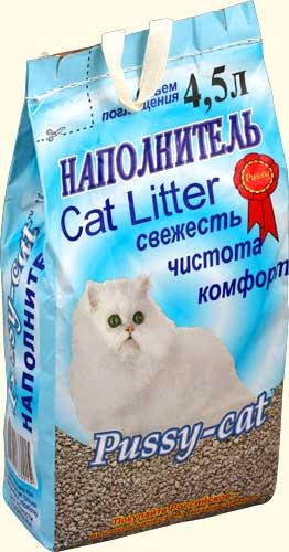 Наполнитель Pussy Cat стандартный, цеолит, 4,5 л., мешок