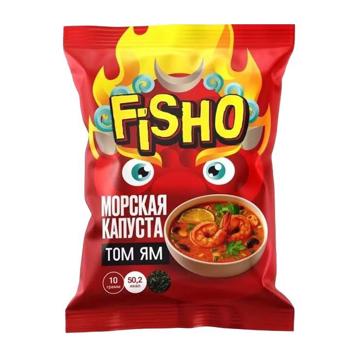 Хрустящая морская капуста Fisho Том Ям 10 гр., флоу-пак