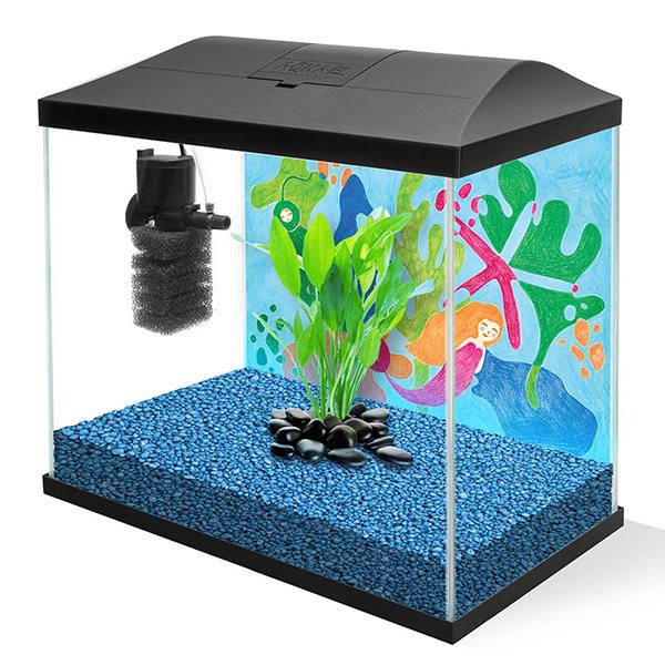 Аквариум AQUAEL LEDDY MINI 35 черный 35,5х18,5х34 см 19 л фильтр TURBO MINI, двусторонний фон