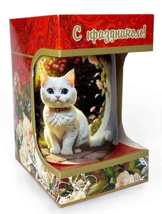 Чай черный Abigail С праздником с кружкой Котик 50 гр., картон