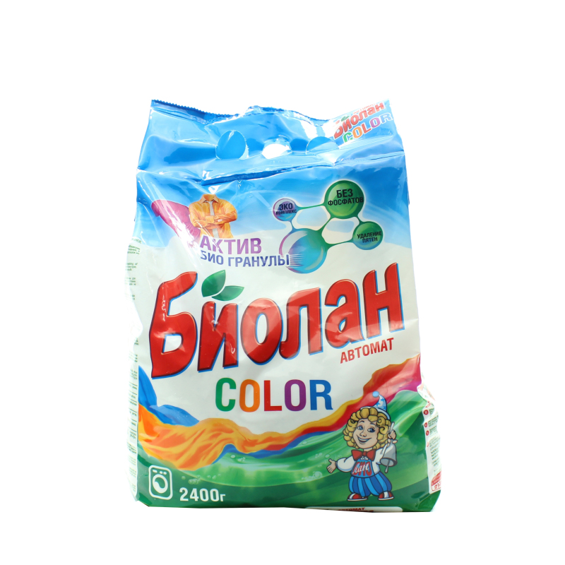 Стиральный порошок Биолан Color автомат для цветного белья 2.4 кг., флоу-пак
