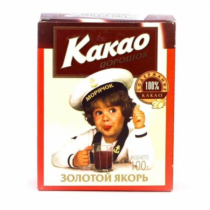 Какао Золотой Якорь порошок 100 гр., картон