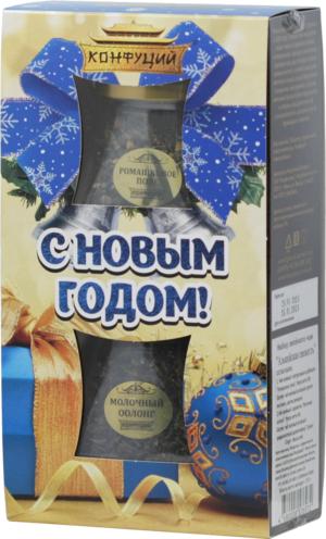 Подарочный набор Конфуций Альпийская свежесть чай зеленый Ромашковое поле и Молочный оолонг 115 гр., картон