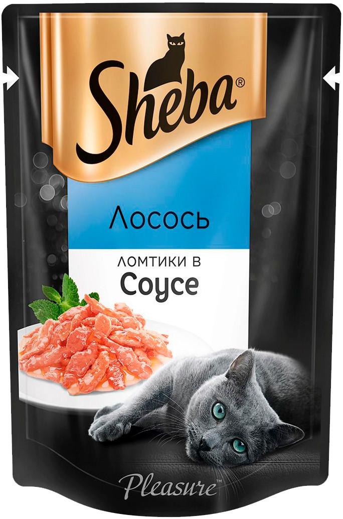 Корм консервированный для кошек Ломтики в соусе Лосось, Sheba, 85 гр., дой-пак