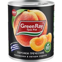 Персики Green Ray половинки в сиропе 850 мл., ж/б