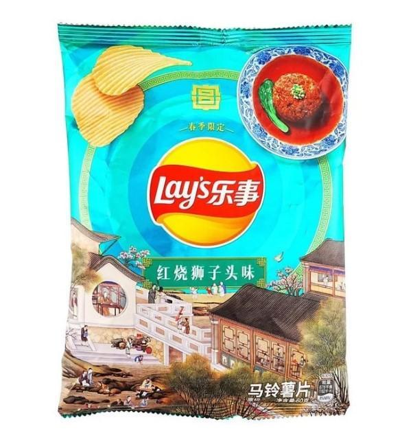 Чипсы Lay's шарики из свинины в коричневом соусе 60 гр., флоу-пак