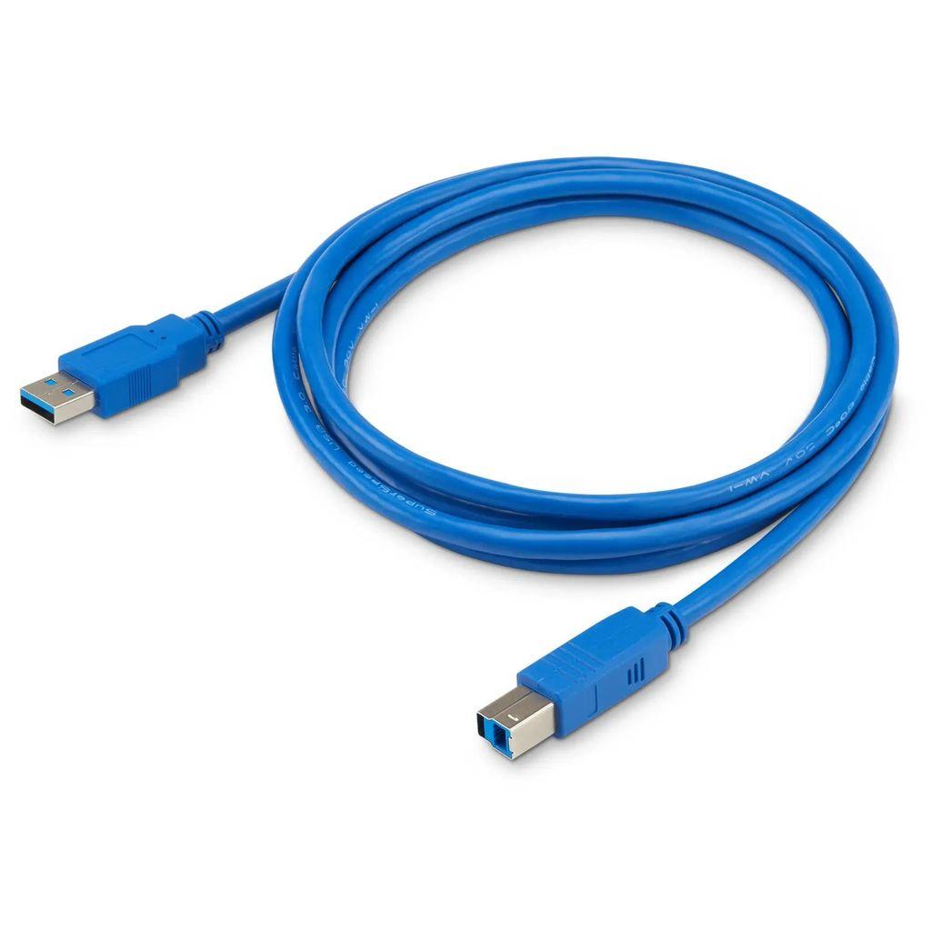 Кабель USB3.0 Buro USB A(m) - USB B(m), 1.8м, синий [usb3.0-am/bm]