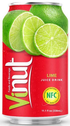 Напиток сокосодержащий Vinut juice drink лайм Вьетнам 330 мл., ж/б