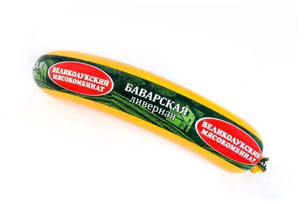 Колбаса Великолужский мясокомбинат баварская ливерная 330 гр., оболочка