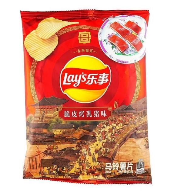 Чипсы Lay's жареная хрустящая свинина 60 гр., флоу-пак
