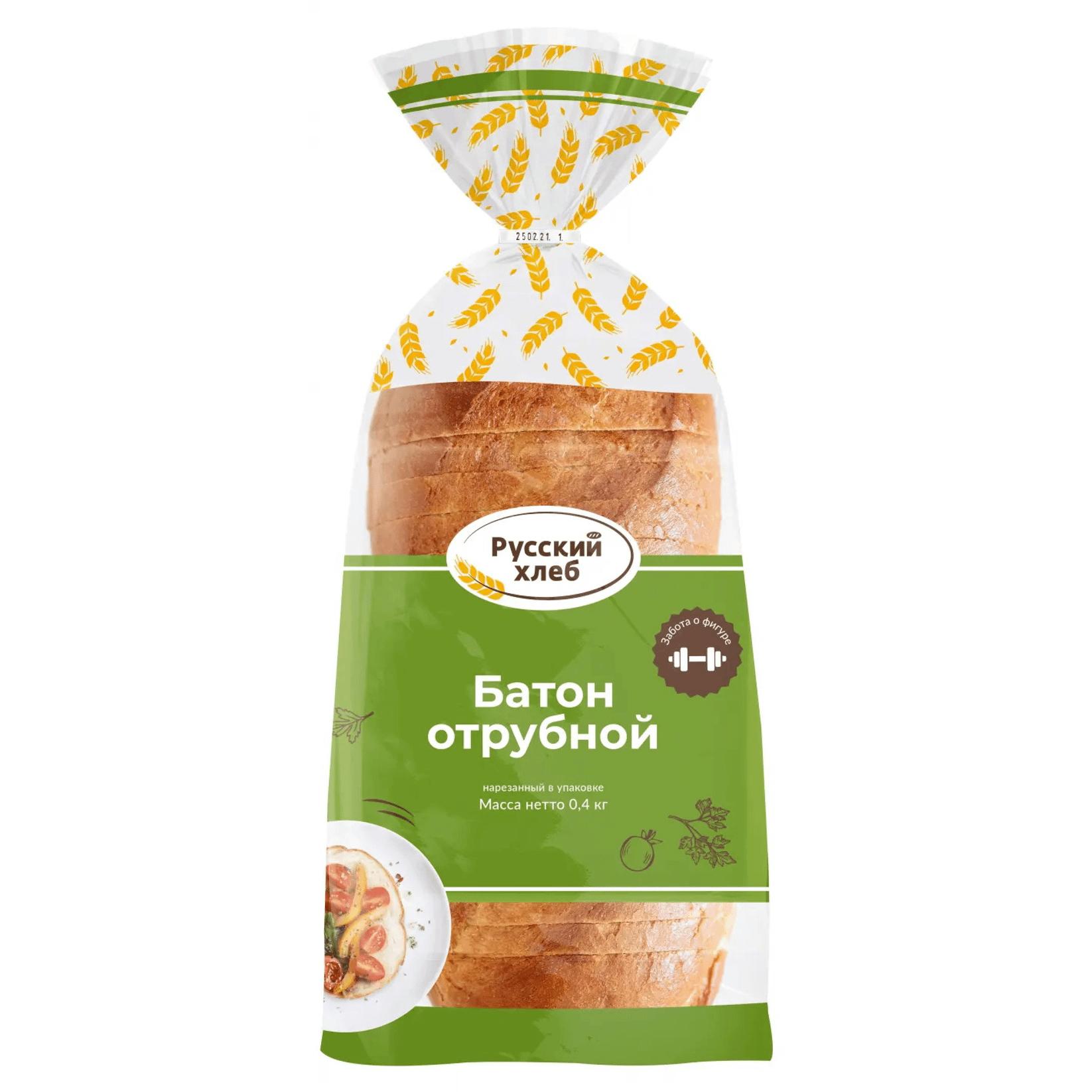 Батон Русский Хлеб Отрубной (нарезка), 400 гр., пакет