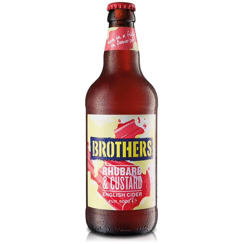 Сидр Brothers Rhubarb & Custard Cider яблочный игристый 4% Великобритания 500 мл., стекло