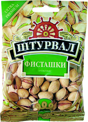 Фисташки жареные соленые, Штурвал, 30 гр., флоу-пак