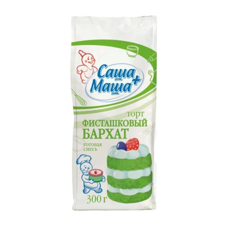 Смесь для выпечки Саша+Маша Торт Фисташковый бархат 300 гр., флоу-пак