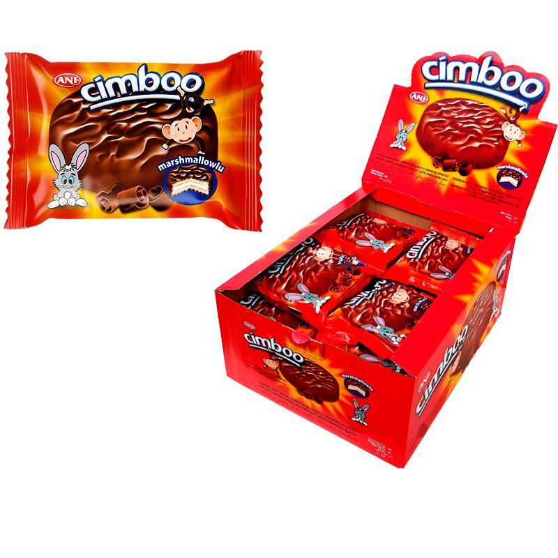 Бисквитное печенье Cimboo dark с начинокой MARSHMALLOW, 50 гр., флоу-пак