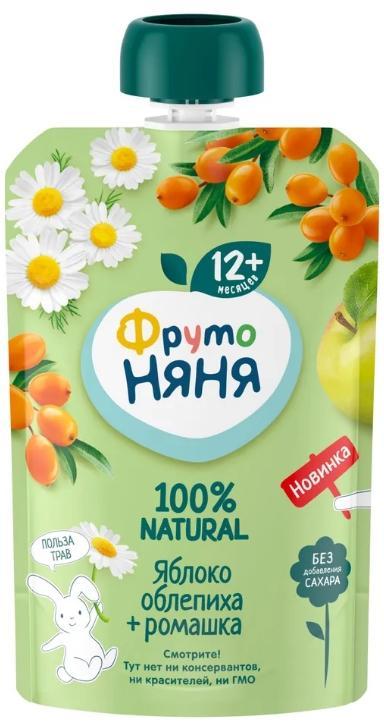 Пюре Фруто Няня яблоко-облепиха-ромашка 90 гр., пауч