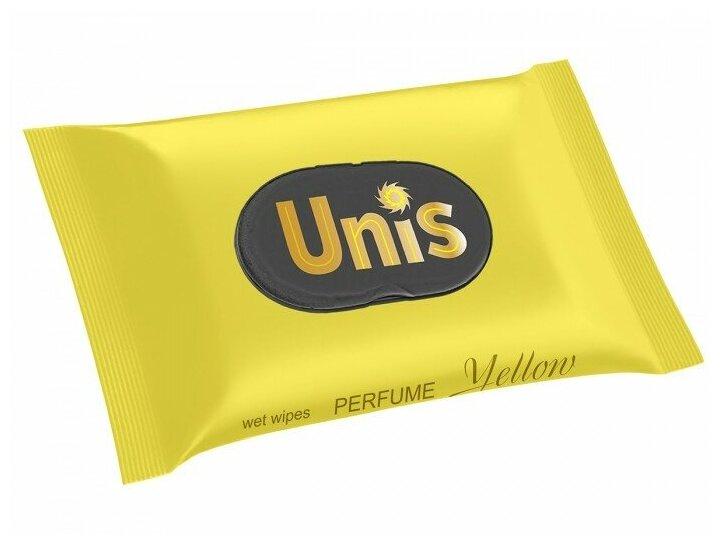 Влажные салфетки Unis Perfume Yellow антибактериальные 15 шт., флоу-пак