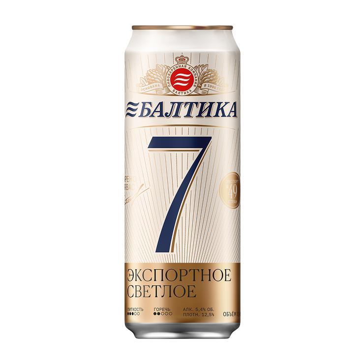 Пиво Балтика № 7 Экспортное светлое фильтрованное пастеризованное 5,4% 450 мл., ж/б