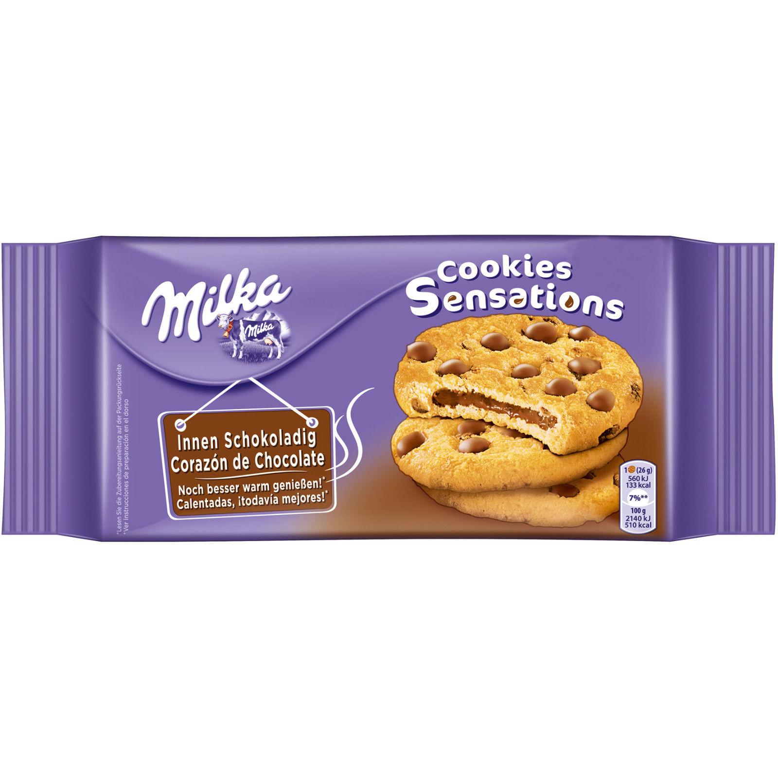 Печенье Milka Cookies Sensations с шоколадной начинкой 156 гр., флоу-пак