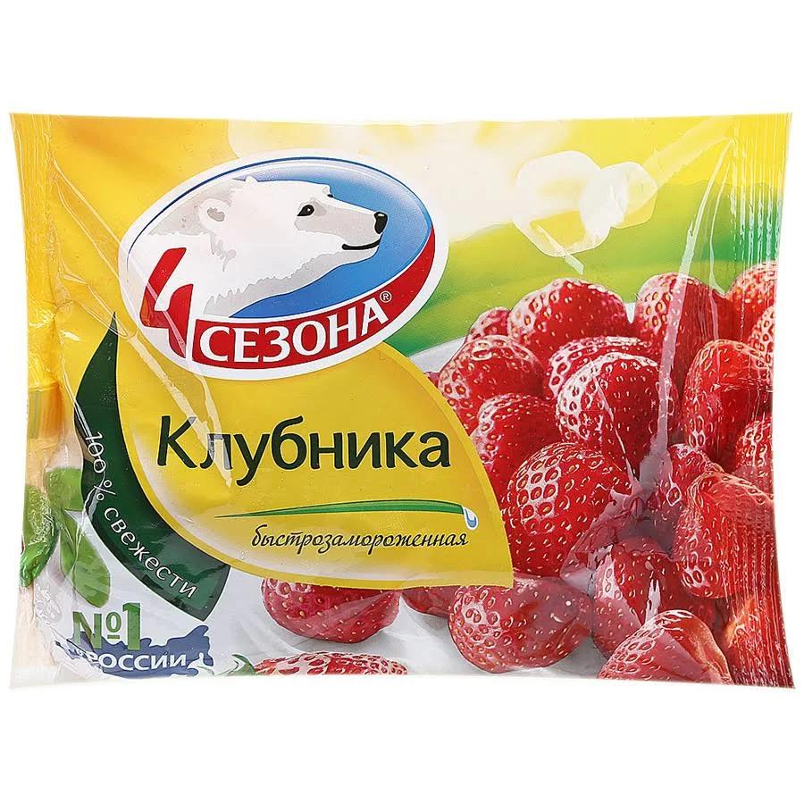 Клубника 4 Сезона замороженная 300 гр., флоу-пак