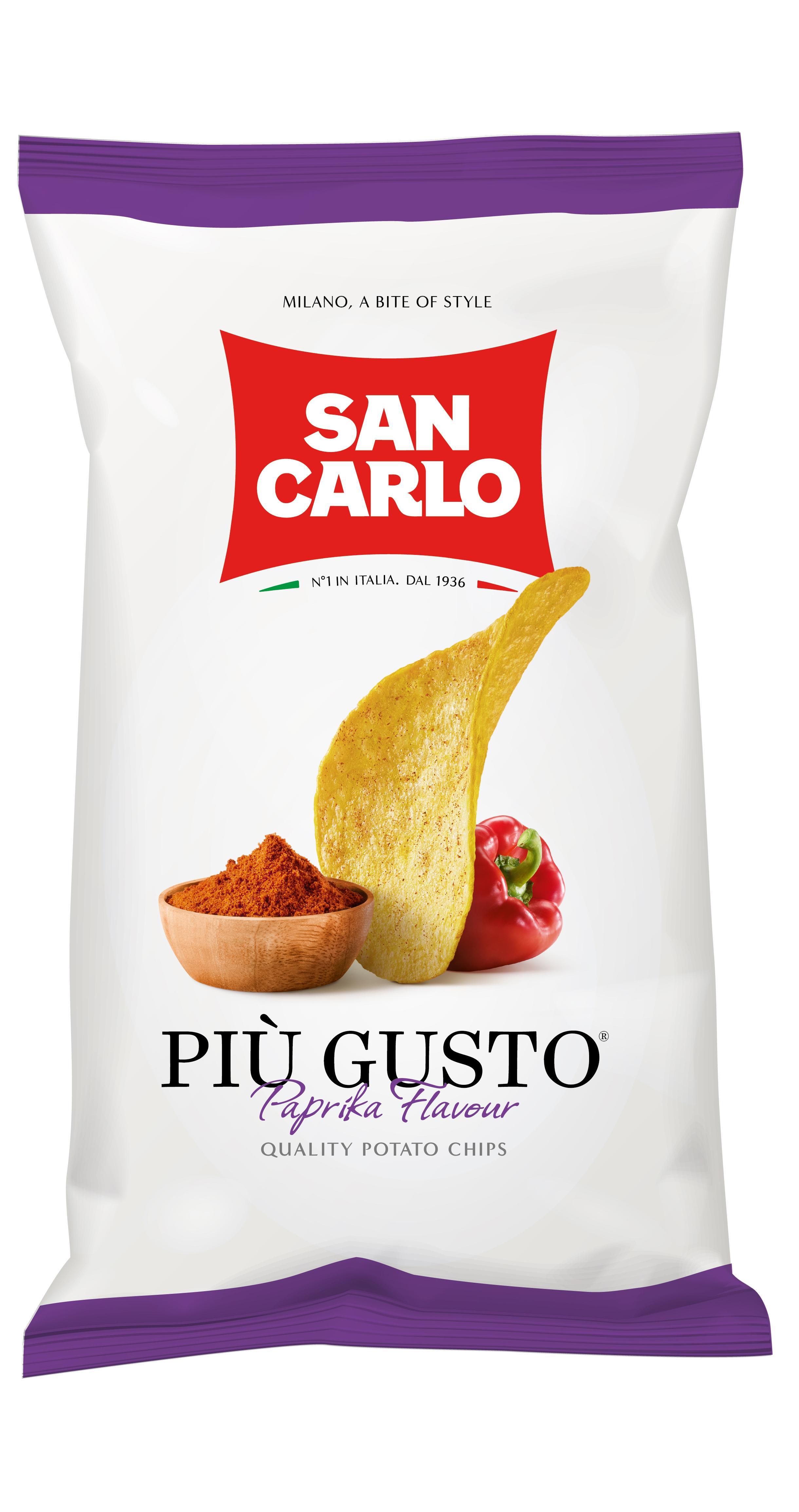 Чипсы San Carlo piu gusto паприка 150 гр., флоу-пак