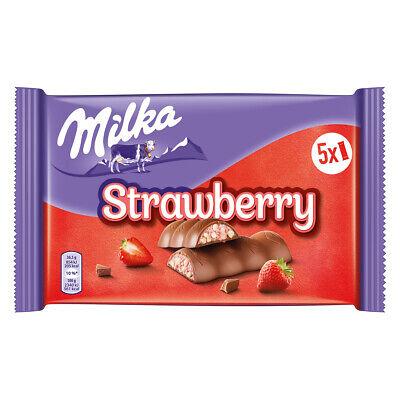 Батончик шоколадный Milka Riegel Choco Erdbeer клубника 182,5 гр., флоу-пак