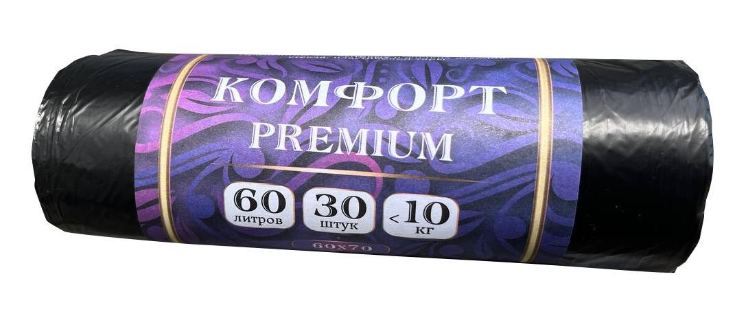 Мешки для мусора Glionni Комфорт Premium 60 л., 30 шт., рулон