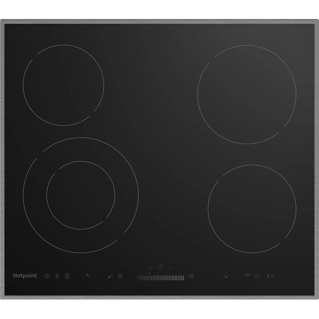Электрическая варочная поверхность HOTPOINT HR 6T2 X S, конфорок: 4 шт., стеклокерамика, независимая, черный