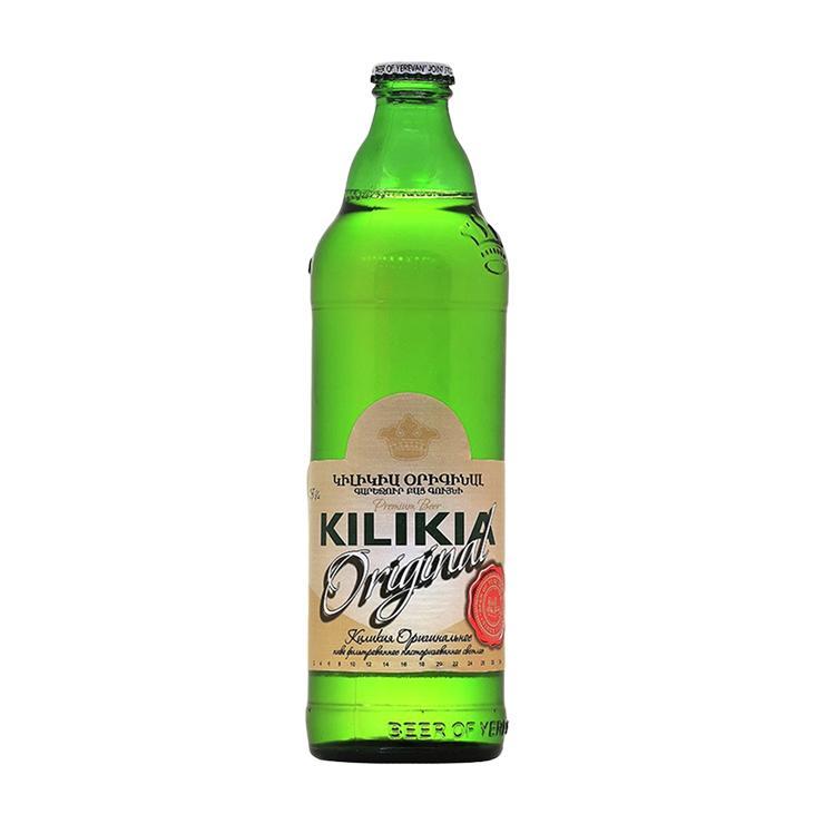 Пиво Kilikia original светлое фильтрованное пастеризованное 4,8% 500 мл., стекло