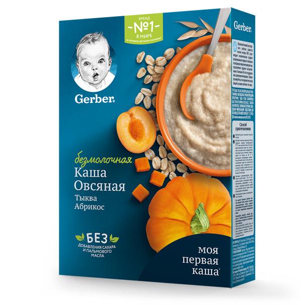 Каша безмолочная Овсянка Тыква Абрикос, Gerber, 180 гр., картон