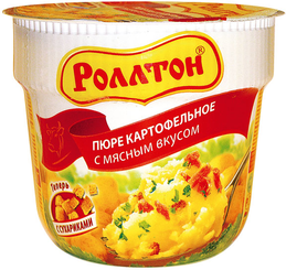 Пюре быстрого приготовления Роллтон картофельное с жареным луком 40 гр., стакан