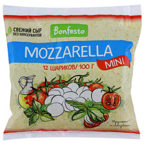 Сыр Bonfesto Mozzarella mini 45%, 250 гр., флоу-пак