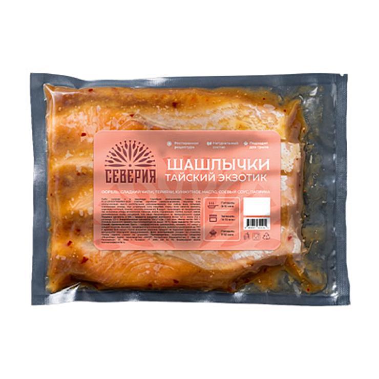 Шашлык Северия из филе форели в тайском маринаде заморозка 300 гр., в/у