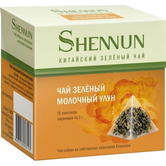 Чай зеленый Shennun Молочный улун в пирамидках 2 гр. х 20 шт., картон