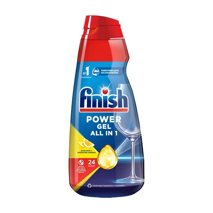 Гель для посудомоечной машины Finish All in 1 антижир лимон 600 мл., ПЭТ
