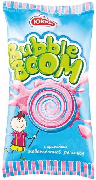 Мороженое эскимо Юкки bubble boom двухслойное молочное бабл-гам 50 гр., флоу-пак