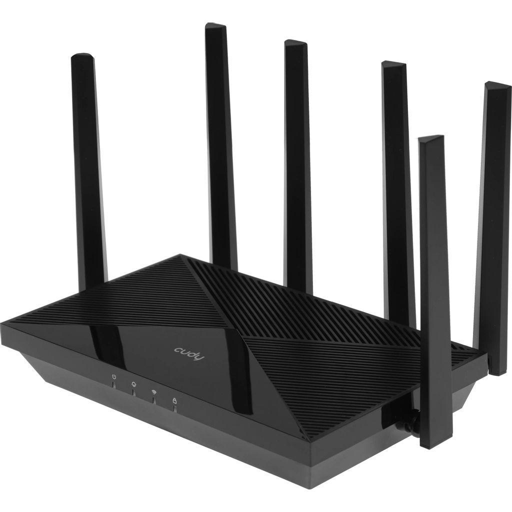 Wi-Fi роутер CUDY WR6500, Wi-Fi 7, BE6500, 2.4/5ГГц, 4 LAN, черный