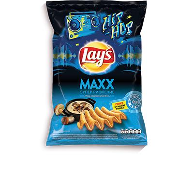 Чипсы Lay's Maxx грибы в сливочном соусе 75 гр., флоу-пак