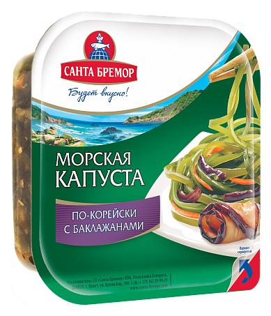 Капуста морская Санта Бремор по - корейски с баклажанами 150 гр., пластиковый контейнер