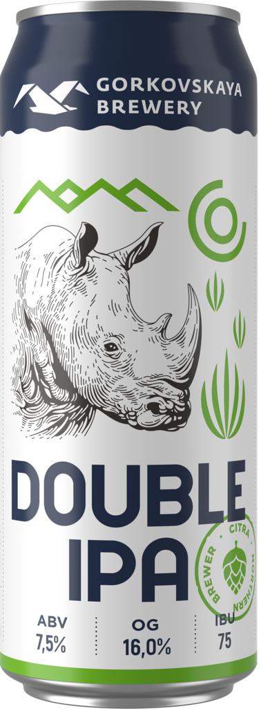 Пиво Gorkovskaya Brewery Double India Pale Ale светлое нефильтрованное 450 мл., ж/б