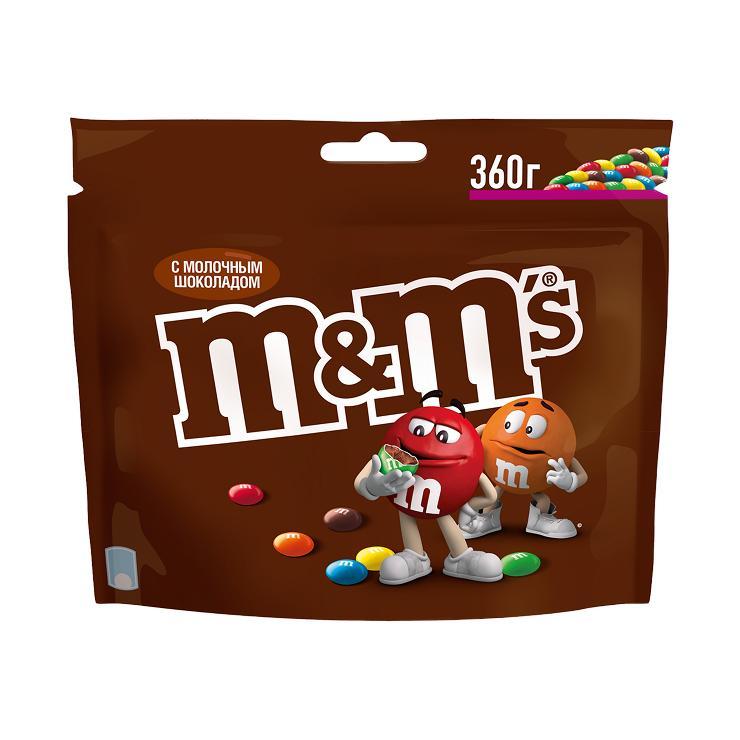 Драже M&M's с молочным шоколадом 360 гр., дой-пак