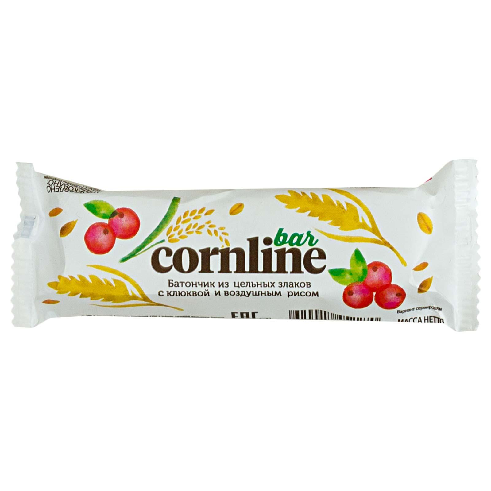 Батончик Cornline злаковый с клюквой и воздушным рисом 30 гр., флоу-пак