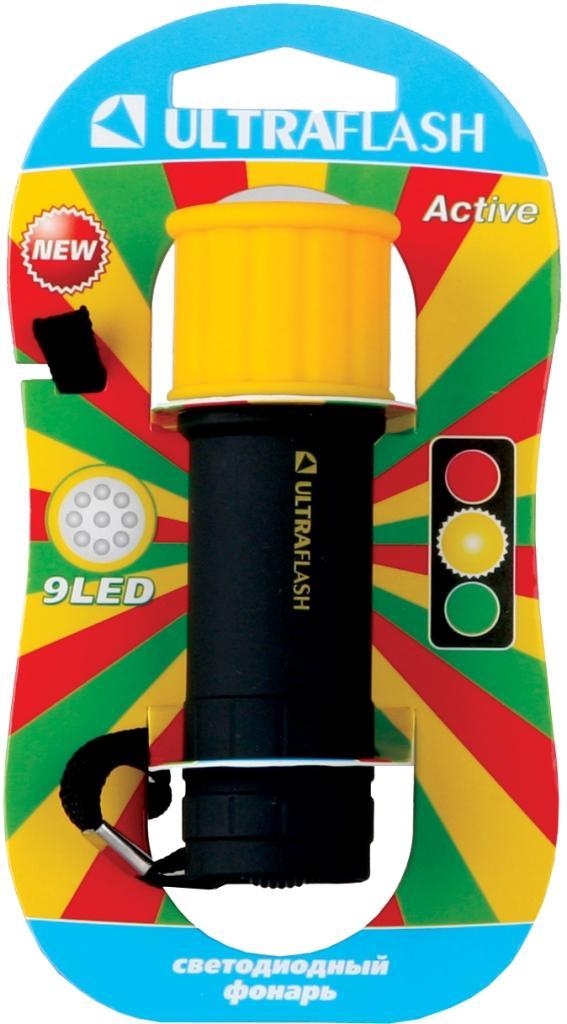 Фонарь Ultraflash LED15001-B 3XR03 9LED желт/черный 1шт, картон