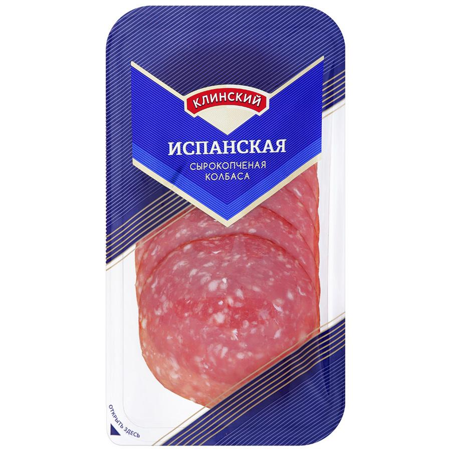 Колбаса Клинский МК Испанская сырокопченая, полусухая, нарезка, 85 гр., подложка