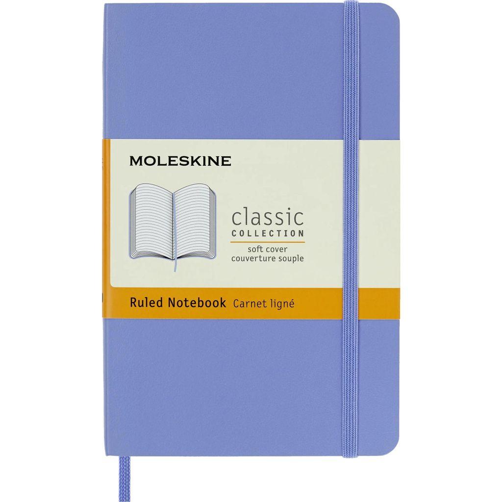 Блокнот Moleskine Classic Soft, 192стр, в линейку, мягкая обложка, голубая гортензия [qp611b42]